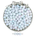 Perles en verre translucide de 8mm avec dégradé rose et bleu pour bijoux artisanaux - 50 Pièces (8mm/Trou Env. 1.5mm) / Bleu Clair & Rose