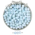 Perles en verre bleu clair translucides de 8mm pour la fabrication de bijoux artisanaux DIY - 50 Pièces (8mm/Trou Env. 1.5mm) / Bleu clair