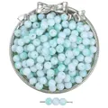 Perles rondes en verre marbré vert clair de 8 mm pour la fabrication de bijoux DIY - 50 Pièces (Env. 8mm/Trou 1,5mm) / Vert (101)
