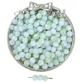 Perles en verre de 8mm vert et blanc effet encre de Chine en fini glacé pour bijoux DIY - 50 Pièces (Env. 8mm/Trou 1,5mm) / Vert Clair (102)