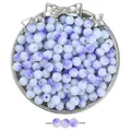Perles en verre de 8mm à dégradé violet pour la création de bijoux artisanaux DIY - 50 Pièces (Env. 8mm/Trou 1,5mm) / Violet (103)
