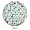 Perles en verre de 8mm à texture glacée et effet d'encre dorée pour bijoux DIY - 50 Pièces (Env. 8mm/Trou 1,5mm) / Jaune (104)
