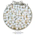 Perles en verre glacé de 8 mm avec motif d'encre orange pour la création de bijoux DIY - 50 Pièces (Env. 8mm/Trou 1,5mm) / Abricot (105)