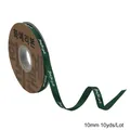 Dark green satin ribbon with 'Just for you' print for gift packaging, 10mm wide - Width 10mm 10 Yards / Dark Green
