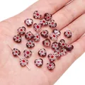 Red and white millefiori heart-shaped glass beads for handmade DIY jewelry crafting - Purple