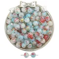 Vintage round glass beads with gold splatter and colorful patterns for DIY jewelry - 20 Pieces/Pack (10mm) / Broken Jade Gold Dust Color 3
