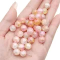 Aurora cracked pink glass round loose beads for DIY bracelet and necklace making - 20 Pieces (10mm Hole Approx 1mm) / No.1 Aurora Purple