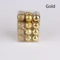 Shatterproof gold Christmas tree ornament balls in a set for holiday decorations - Set of 24 / Gold