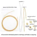 14K gold-filled DIY jewelry kit with chain, wires, and charms for crafting. - Heart Chain Material Pack