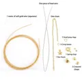 Complete 14K gold plated DIY jewelry accessory kit with wire, chain, charms, and beads - Star Chain Material Pack