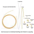 14K gold-plated DIY jewelry making kit including wire, chain, jump rings and clasps - Water Drop Chain Material Pack