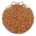 Macro view of golden silver-lined glass seed beads for DIY jewelry making and crafts - Silver-Lined Glass Seed Beads (BBG092) / 2mm (10g/Pack Approx 700pcs) / Champagne Gold