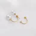 Componentes de pendientes de perla en C bañados en oro 14K para joyería artesanal - Poste de Pendiente Mariposa con Engaste de Perla en C (Sin Perlas) / 11x19mm (Pack de 2)