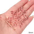 8mm pink transparent glass beads for DIY jewelry making accessories and bracelets - 20 Pieces Pack / Transparent (8mm Round Bead)
