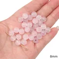8mm round pink transparent glass beads for DIY bracelet and necklace jewelry making - 20 Pieces Pack / White Pink (8mm Jelly Bead)