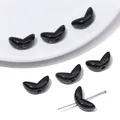 Glossy black tulip petal acrylic spacer beads for DIY handmade jewelry making crafts - 5 Pieces (17x8mm) / Solid Black Leaf