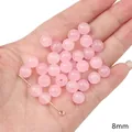 8mm round pink transparent glass beads for DIY jewelry making and bracelet accessories - 20 Pieces Pack / Pink (8mm Jelly Bead)