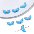 Smooth sky blue tulip-shaped acrylic spacer beads for DIY jewelry making and crafting - 5 Pieces (17x8mm) / Solid Blue Leaf