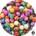 8mm colorful marble pattern acrylic round loose beads for DIY jewelry bracelet making - 8mm Diameter (1.5mm Hole) / Multicolor