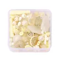 Cremefarbenes und klares Acrylperlen-Set für DIY-Schmuckherstellung in transparenter Box - 80-150 Stück/Packung (50g) / Beige Serie