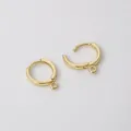 Pendientes de aro redondos de cobre chapado en oro de 14 quilates para DIY - Estilo de Bucle Único (FGT514) / DE 12mm x Espesor 2mm (Paquete de 2)