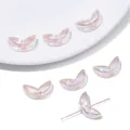 Perles en acrylique en forme de pétale de tulipe irisée pour la création de bijoux DIY. - Feuille Transparente Champagne Irisée