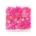 Sortiment an rosa Acrylperlen-DIY-Set für Schmuckherstellung in einer klaren Aufbewahrungsbox - 80-150 Stück/Packung (50g) / Rosenrote Serie