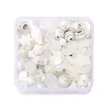 Sortierte weiße und klare Acrylperlen DIY-Set in einer transparenten Aufbewahrungsbox - 80-150 Stück/Packung (50g) / Weiß