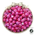 Vibrantes cuentas de acrílico rosa de 8 mm con agujero de 1,5 mm para joyas hechas a mano - Rosa rojo