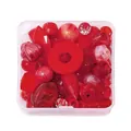 Rote sortierte Acrylperlen in einer klaren Box für DIY-Schmuckherstellung. - 80-150 Stück/Packung (50g) / Rote Serie