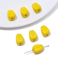 Perles intercalaires tulipe en acrylique jaune pour bracelets et colliers faits à la main - Muguet Jaune Uni