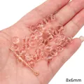 Faceted pink glass crystal beads 8x6mm for DIY jewelry making and bracelet crafting. - 20 Pieces Pack / Pink (8x6mm Transparent Rondelle)