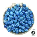 Cuentas de acrílico jaspeado azul de 8mm con agujero de 1,5mm para creación de joyería - Azul marino