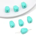 Perles d'espacement tulipes en acrylique turquoise pour la création de bijoux DIY à la main - Muguet Vert Uni