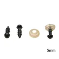Set de yeux de sécurité en plastique noir 5mm pour la fabrication de poupées DIY - Diamètre 5mm 50 Paires/Pack