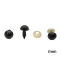 Yeux de sécurité noirs de 8mm pour la fabrication de peluches DIY et projets de poupées - Diamètre 8mm 50 Paires/Pack