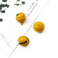 Yellow painted iron jingle bells for DIY jewelry, keychains and holiday decorations - 10 Pieces Pack / Yellow