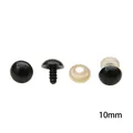 Yeux de sécurité en plastique noir de 10mm de qualité pour poupées DIY artisanat - Diamètre 10mm 50 Paires/Pack