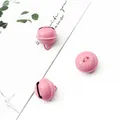 Set of large pink spray-painted iron bells for DIY crafts and jewelry making - 10 Pieces Pack / Pink
