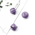 Three purple painted iron jingle bells for DIY handmade jewelry and Christmas crafts - 10 Pieces Pack / Purple