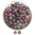 Vintage rot-grau gesprenkelte runde Glasperlen mit Goldflocken für DIY Schmuckherstellung - 20 Stück/Packung (10mm) / Gebrochene Jade Goldstaub Farbe 6