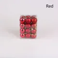 Set of 12 red Christmas ball ornaments featuring shiny, matte, and glitter finishes - Set of 24 / Red