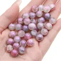 Round aurora cracked glass beads in purple and pink for DIY jewelry handmade crafts - 20 Pieces (10mm Hole Approx 1mm) / No.5 Aurora Purple