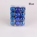 Set of 12 blue Christmas ornaments in glitter, matte and glossy finishes in a box - Set of 24 / Blue