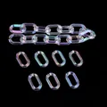 Transparent iridescent acrylic chain links for DIY jewelry making accessories - 27x16mm (10 Pieces/Pack) / Iridescent Clear