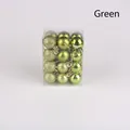 Box of green Christmas baubles in assorted glitter, matte, and glossy finishes - Set of 24 / Fruit Green
