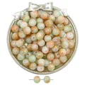 Vintage runde Glasperlen mit Goldfolien-Effekt für DIY Basteln und Schmuckherstellung - 20 Stück/Packung (10mm) / Gebrochene Jade Goldstaub Farbe 10