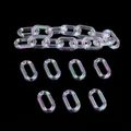 Iridescent transparent acrylic chain links for DIY handmade jewelry accessories - 31x18mm (10 Pieces/Pack) / Iridescent Clear