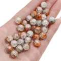 Multicolor aurora round glass loose beads for DIY jewelry making and handmade crafts - 20 Pieces (10mm Hole Approx 1mm) / No.11 Aurora Purple