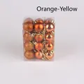 24-piece orange-yellow Christmas balls in glitter, matte, and glossy finishes for decor - Set of 24 / Bronze